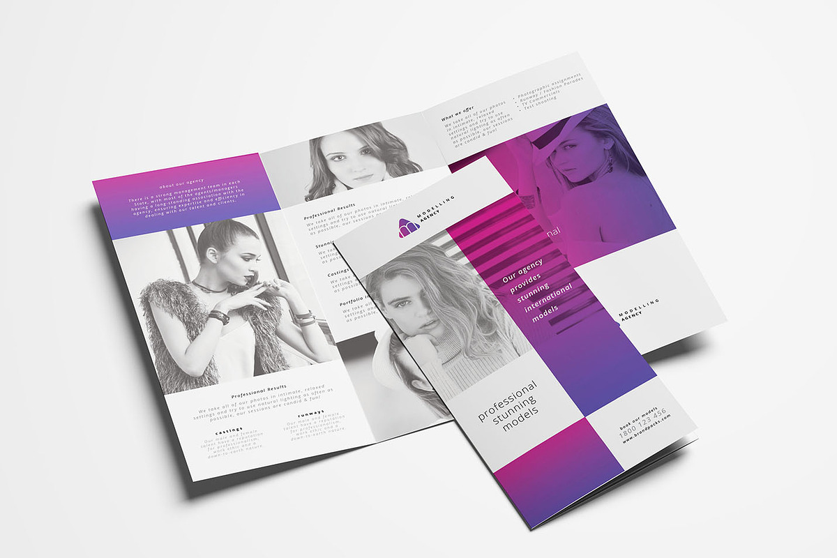 Modelling Agency Trifold Brochure, a Brochure Template by BrandPacks (Photo 1 of 4)