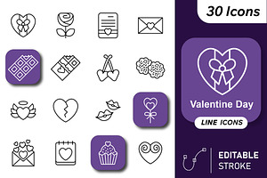 30 Love & Romance Outline Icons, an Outline Icon by Adl Studio