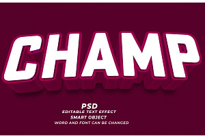 Champ PSD 3D Editable Text Effect