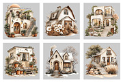 Watercolor Houses Clipart, an Illustration by Black Bird Studio (Thumbnail 3 of 5)