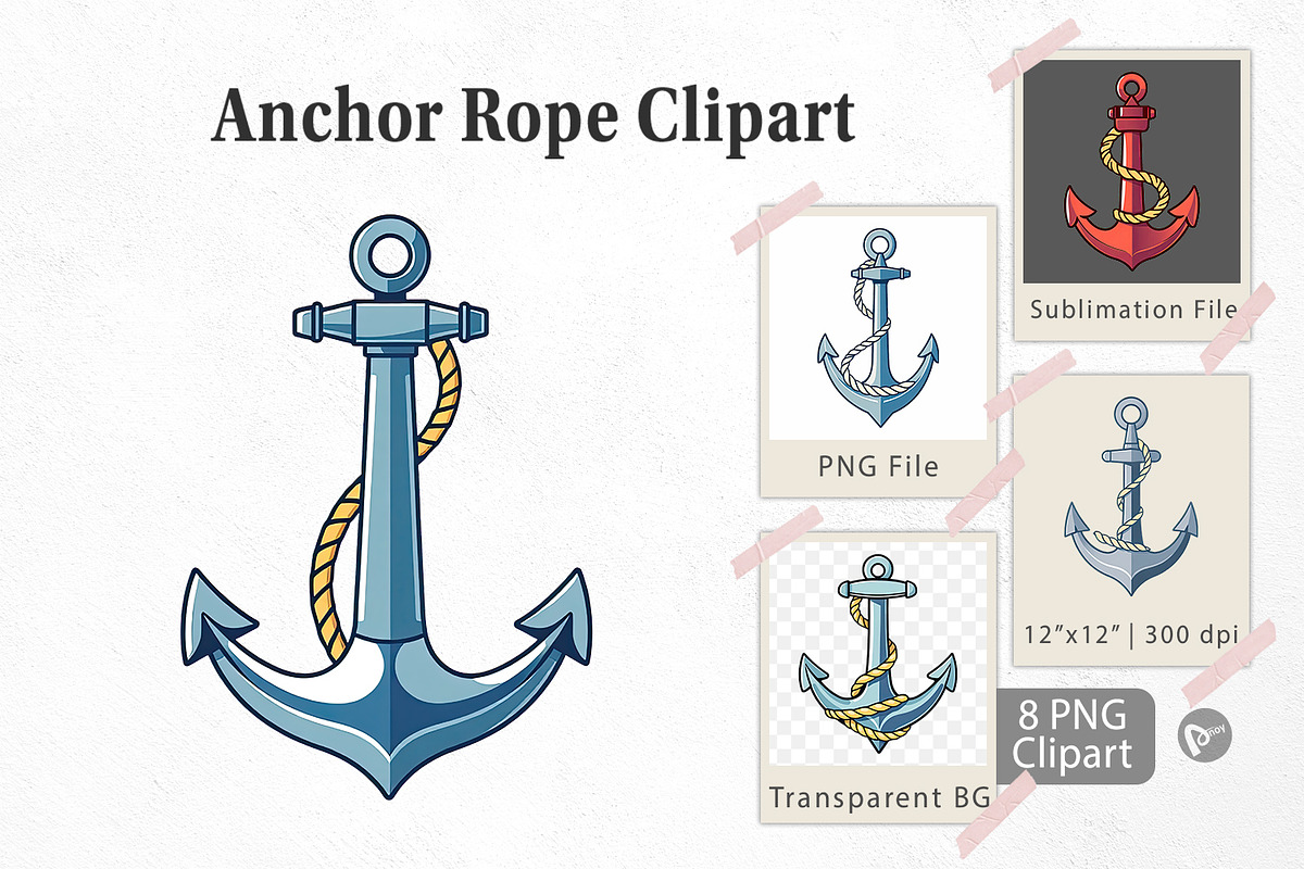 Anchor Rope Clipart, a Graphic by Artnoy (Photo 1 of 5)