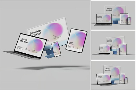 Clean Multi Device Mockup, a Mac Mockup by xcreativeartstudio