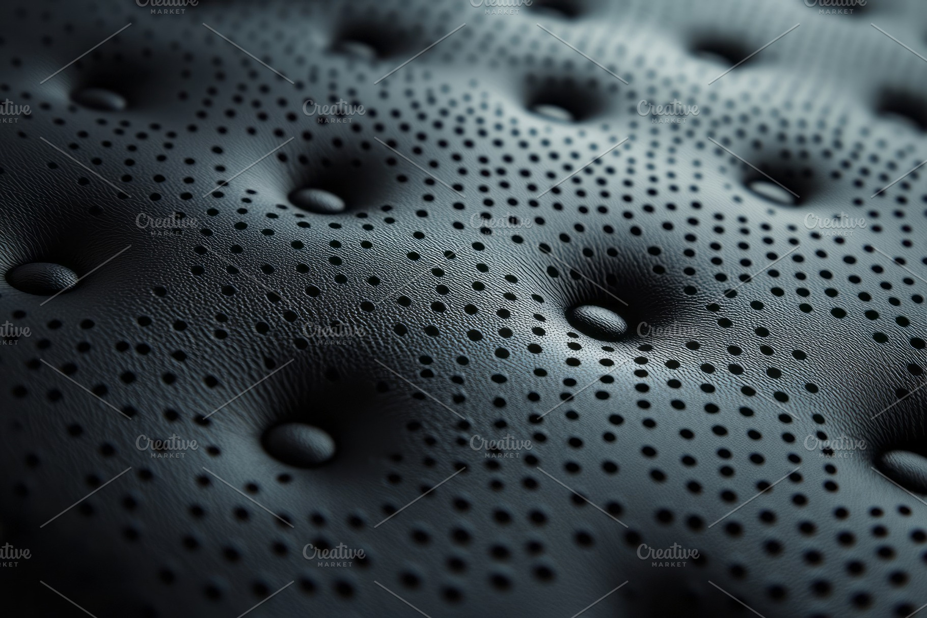 Close-up of a textured black leather surface with dotted patterns and tufted de, a Background Photo by ImageMir