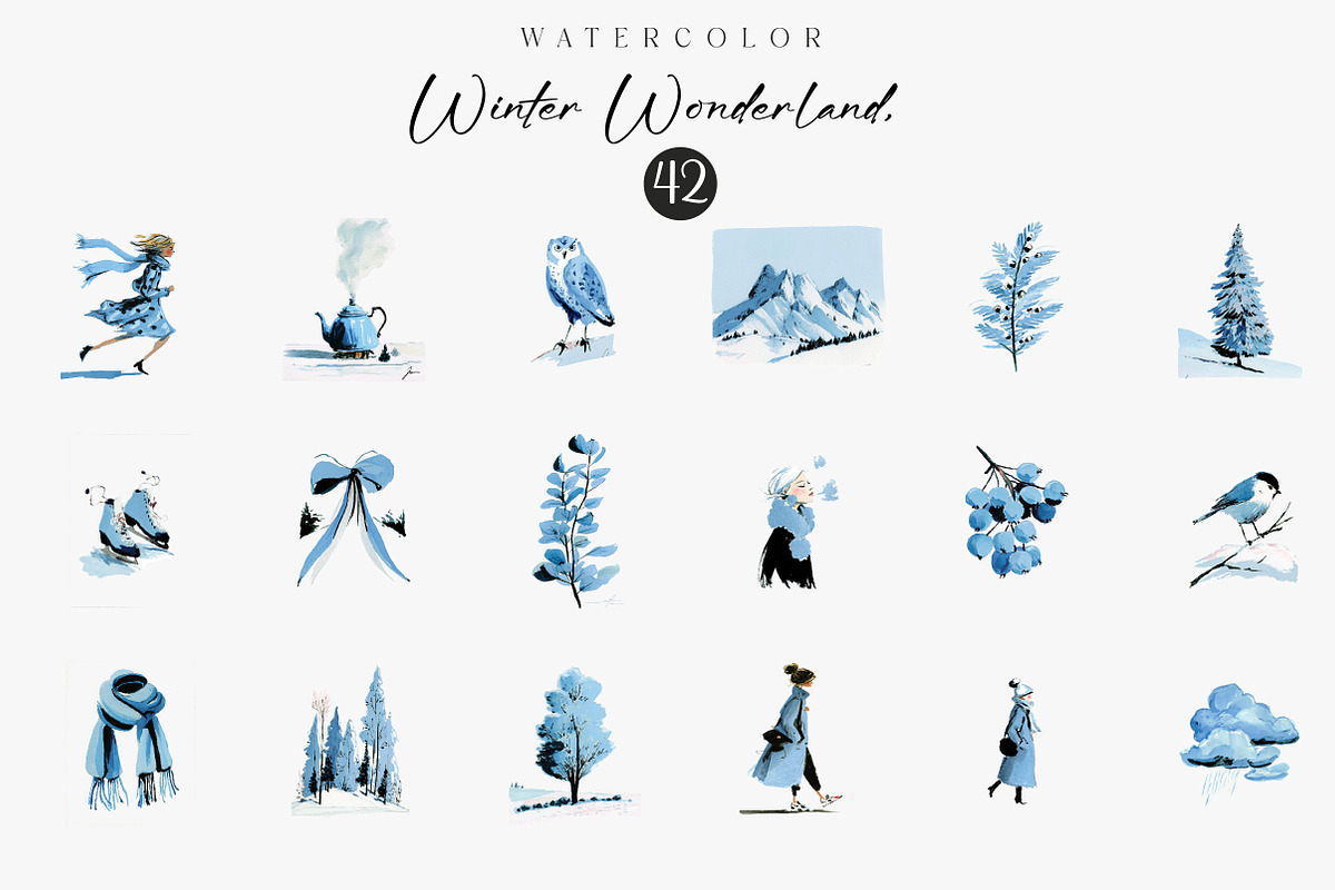 Winter Wonderland, Watercolor Winter, an Illustration by CreationArt (Photo 2 of 3)