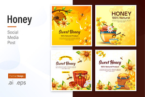 Honey Social Media Post Design
