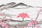 Sakura.  Japanese ink creator, an Illustration by GraphicHouse (Thumbnail 3 of 10)