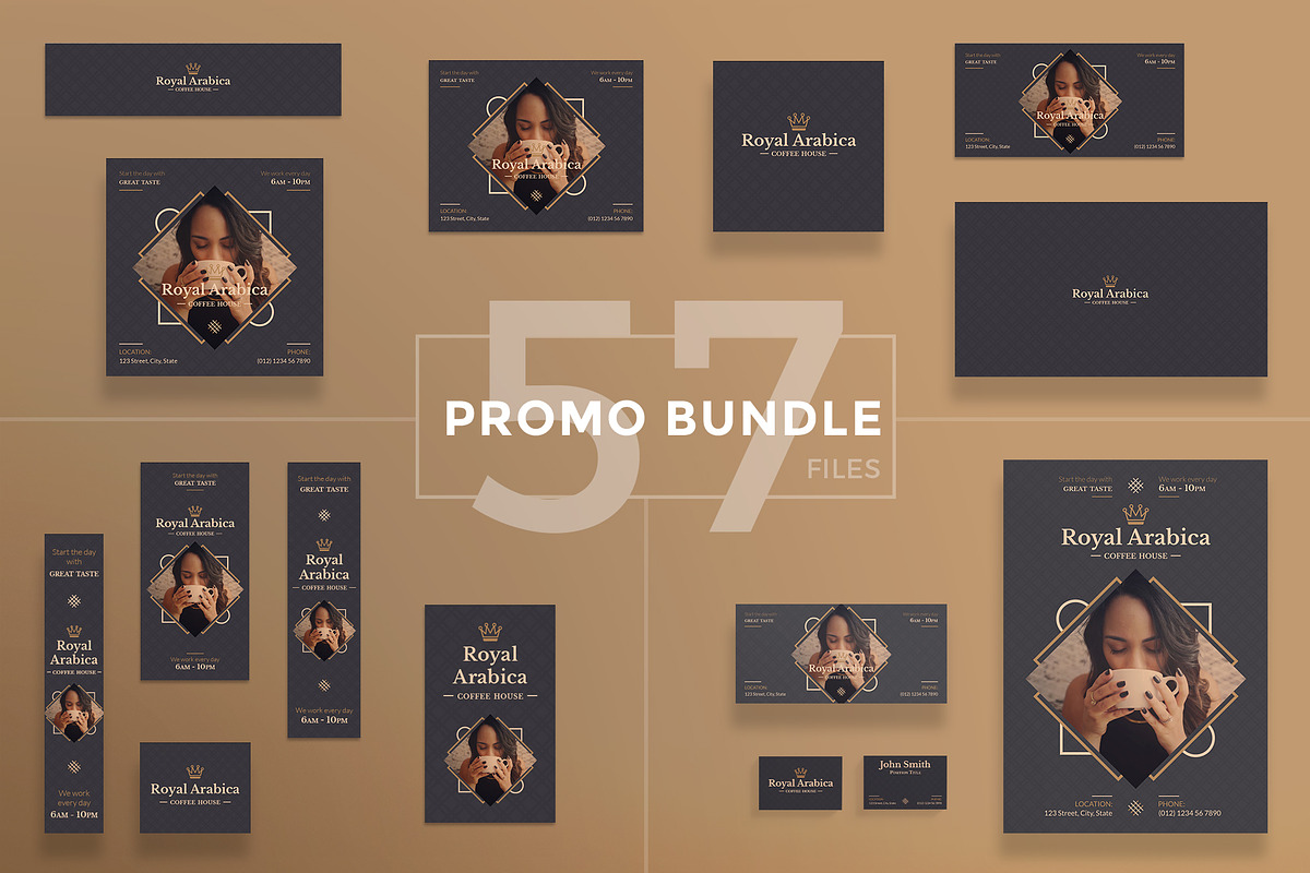 Promo Bundle | Coffeehouse, a Poster Template by Amber Graphics (Photo 1 of 17)