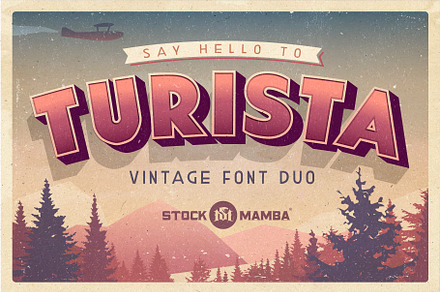 Turista Vintage Font Duo, a Sans Serif Font by StockMamba