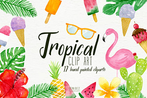 watercolor tropical clipart