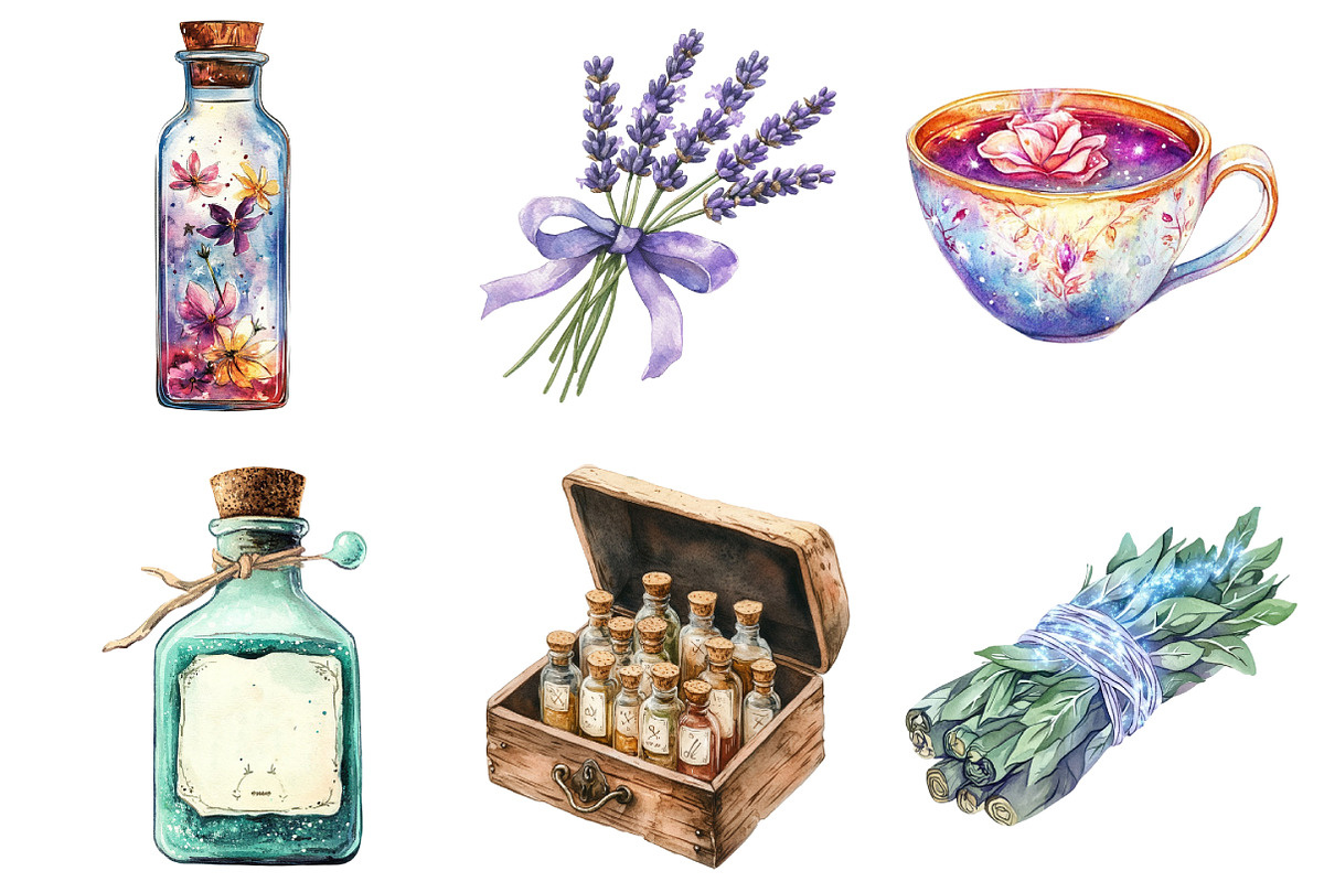Fairy Apothecary Watercolor Clipart, an Illustration by Daily.Designs (Photo 5 of 5)