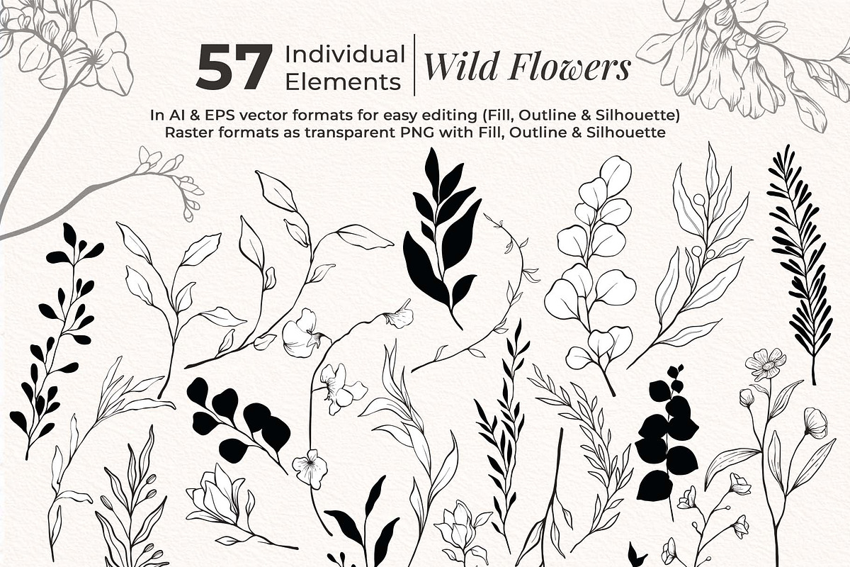 Wild Flowers Botanical Illustration, a Decorative Illustration by Papatongartist (Photo 5 of 14)