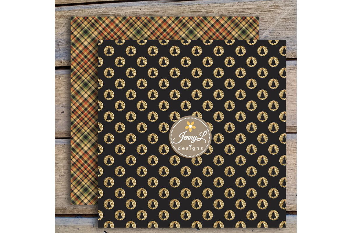 Gold Christmas Digital Papers, a Pattern Graphic by JennyL Designs (Photo 2 of 3)
