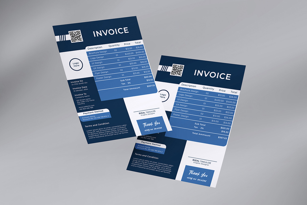 Invoice Template, a Stationery Template by takuloerizal (Photo 2 of 3)