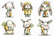 Easter Bunny with Carrot Clipart, an Illustration by Libby Wishes (Thumbnail 6 of 7)