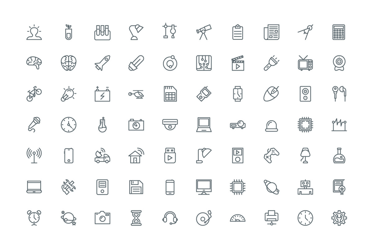 290 Science Line Icons, an Outline Icon by Vectors Market (Photo 4 of 4)