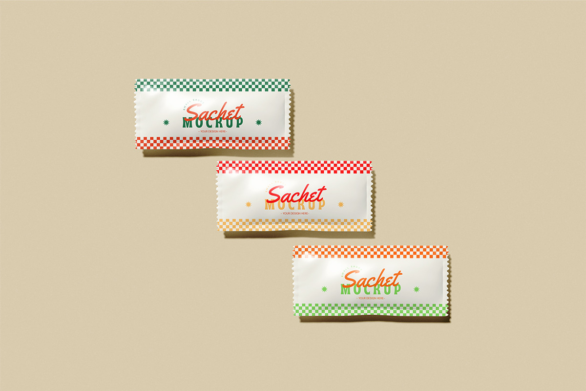 Sauce Sachet Mockup, a Packaging Mockup by xavier_studio (Photo 2 of 5)