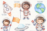 Astronaut Space Watercolor Clipart, an Object Illustration by ekossa_art (Thumbnail 3 of 6)