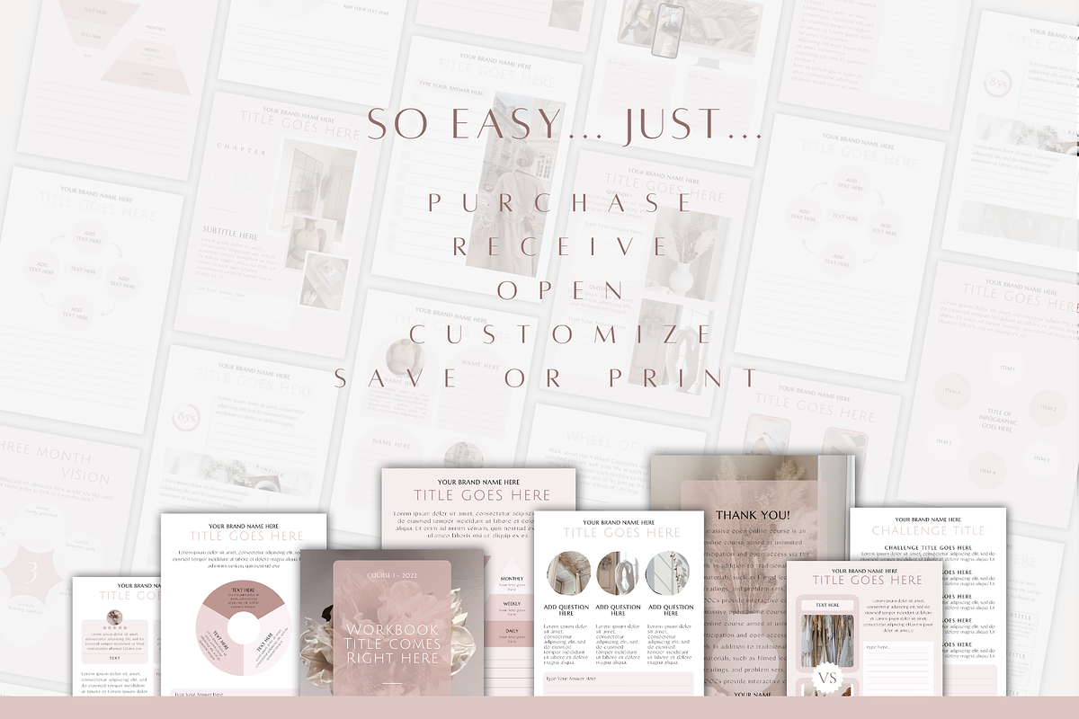 Pink Workbook & Coaching Templates, a Magazine Template by BRANDcontent (Photo 8 of 8)