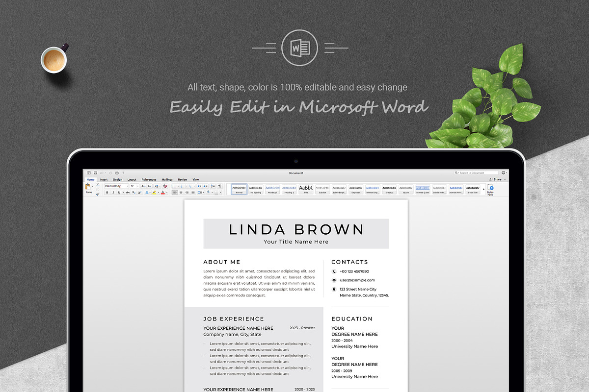Minimalist Resume Design Bundle, a Resume Template by ResumeInventor (Photo 5 of 6)