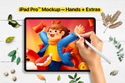 iPad Pro Mockup — Hands + Extras, an iPad Mockup by Frisk Shop (Thumbnail 1 of 12)