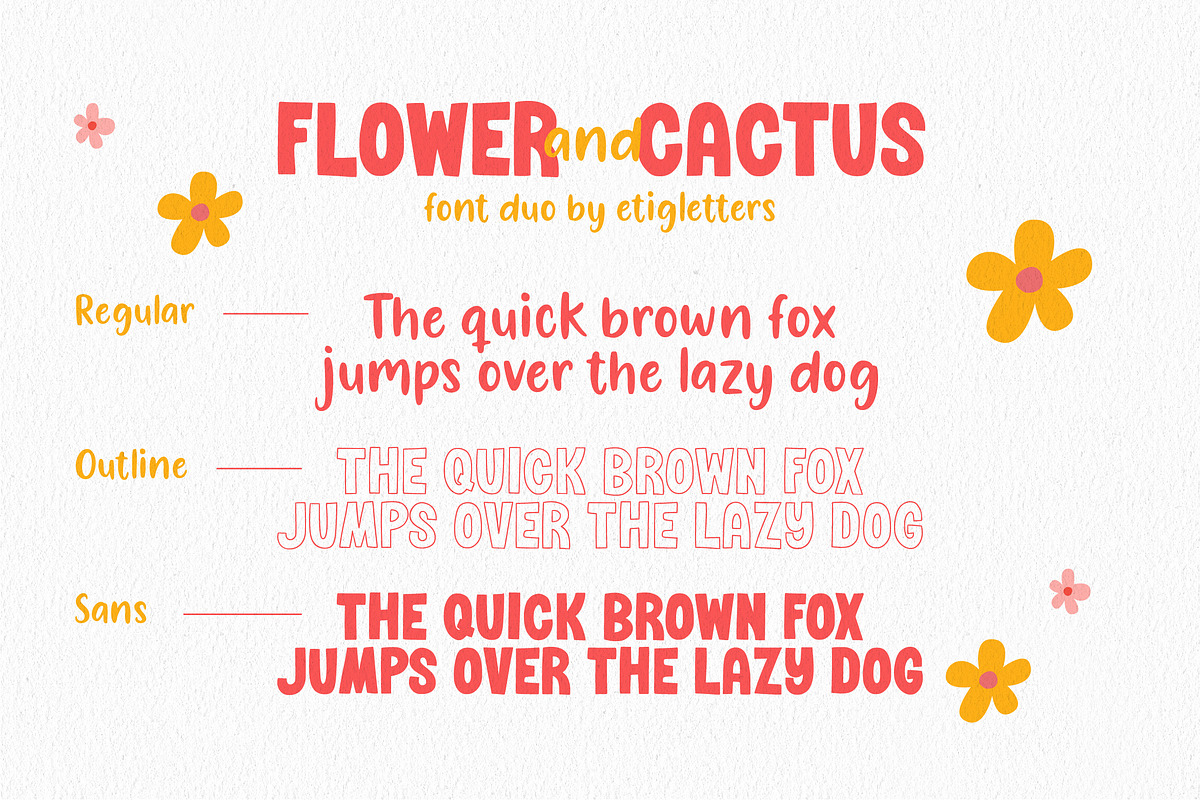 Flower and Cactus Font Duo, a Sans Serif Font by etigletters (Photo 11 of 11)
