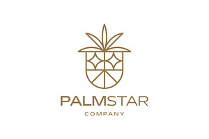 Gold Vintage Retro Palm Tree Logo, a Branding & Logo Template by Buqancreative
