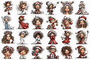 Whimsical Christmas girl Clipart, an Illustration by Libby Wishes (Thumbnail 6 of 7)