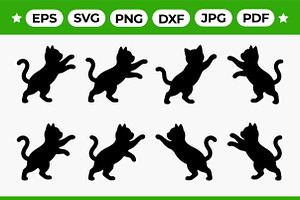 Playful Cat Silhouette Pack, an Object Graphic by Artonix