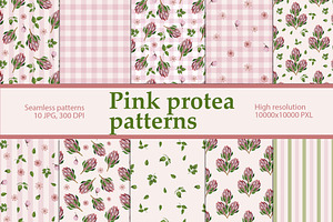 Pattern set "Pink protea patterns"