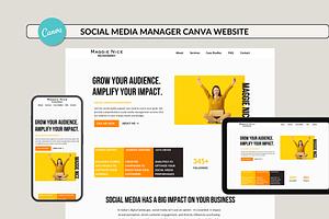 Social Media Manager Website Canva, a Landing Page Template by Preset Pixels