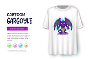 Cartoon gargoyle. Tshirt, PNG., an Animal Illustration by KENO Mascots (Thumbnail 6 of 7)