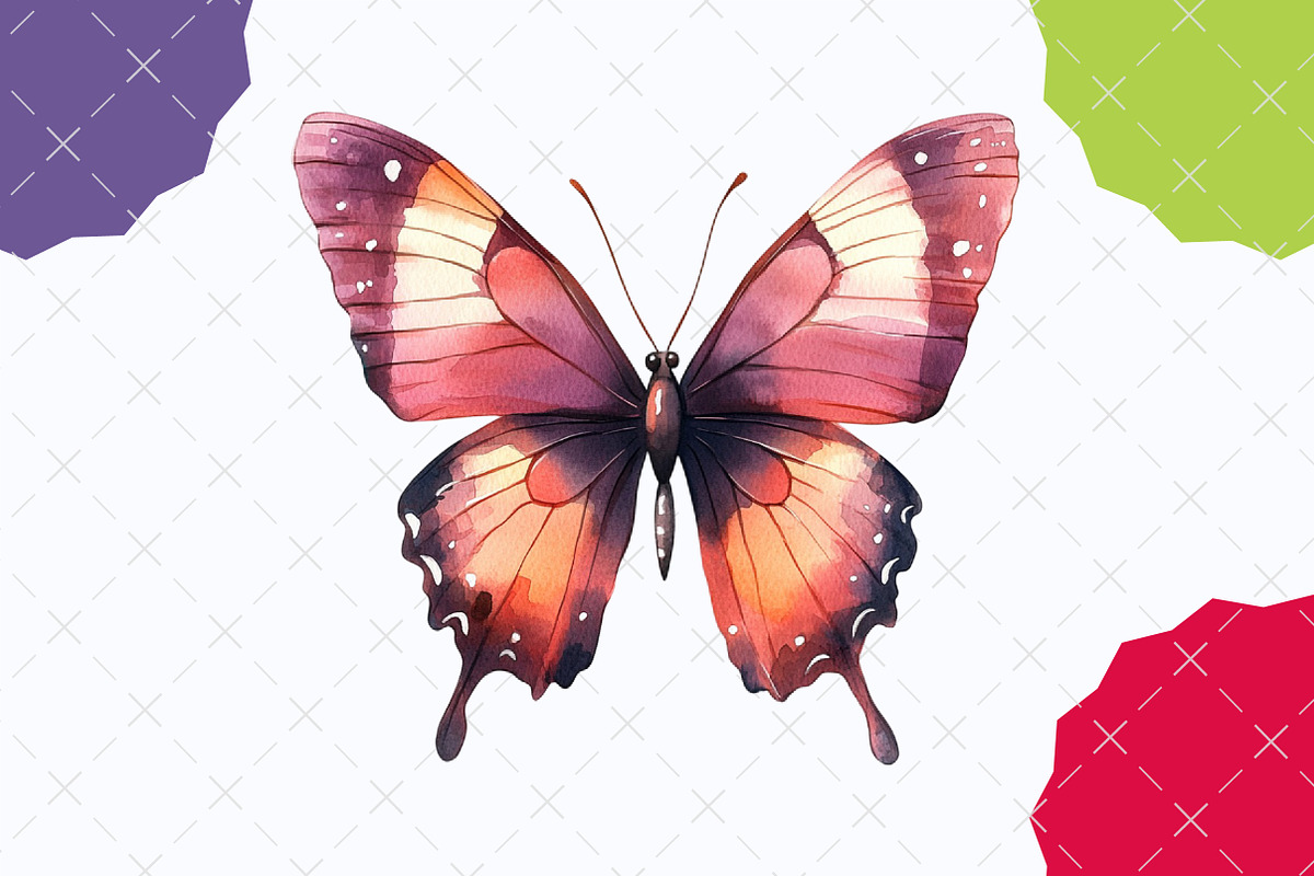 Pink Butterfly Clipart, an Illustration by designcity5 (Photo 5 of 5)