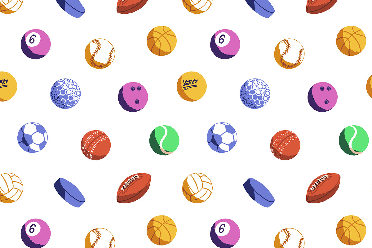 Balls for sports games set, patterns, a Sport Illustration by PaperTrident (Photo 4 of 5)