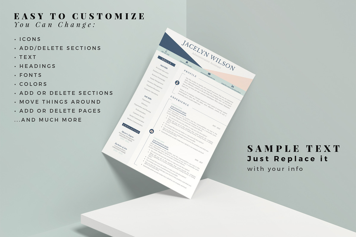 Creative Resume Example, CV Cover L., a Resume Template by HIRED Design Studio (Photo 7 of 19)