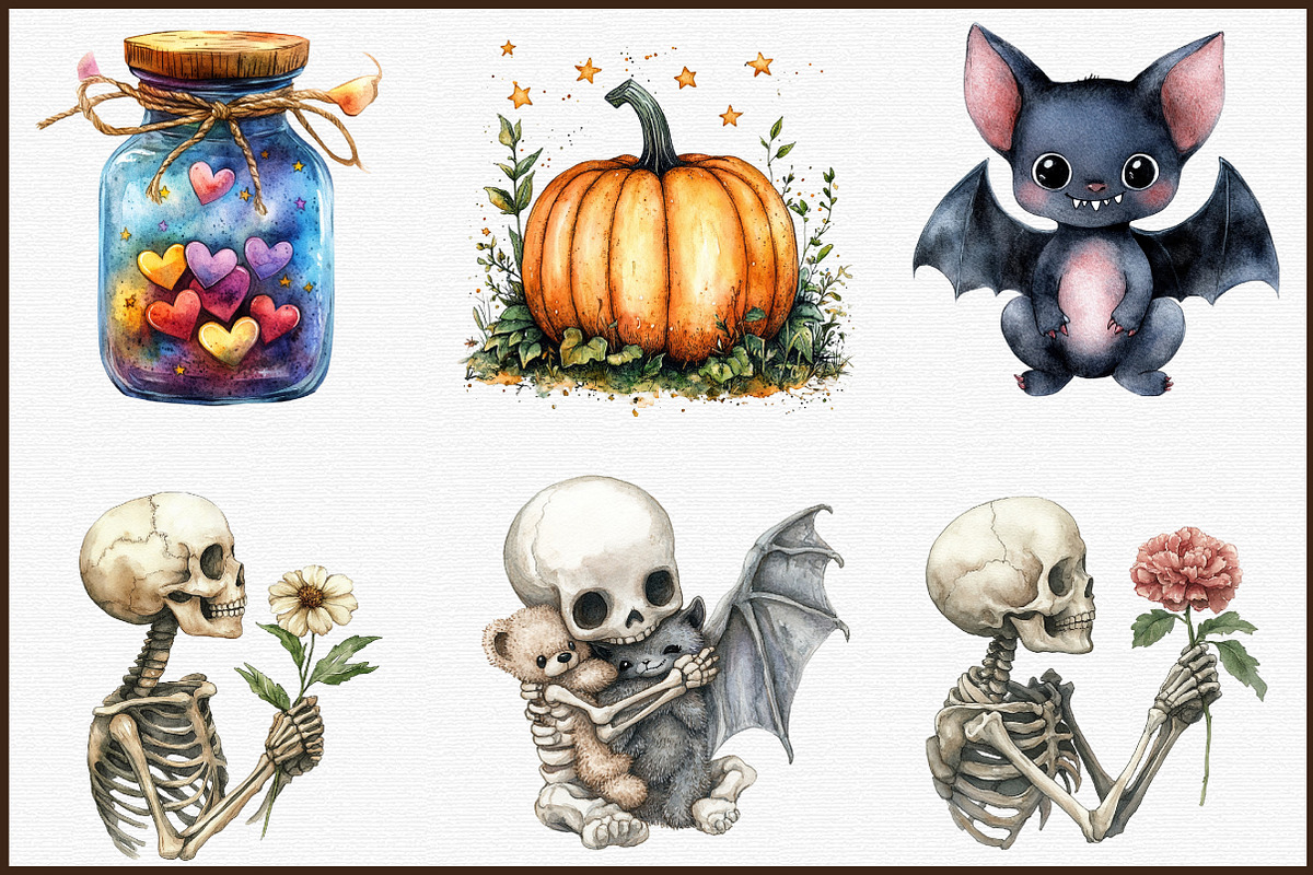 Autumn Spooky Cute Baby Clipart, an Illustration by Sublimation Artist (Photo 3 of 6)