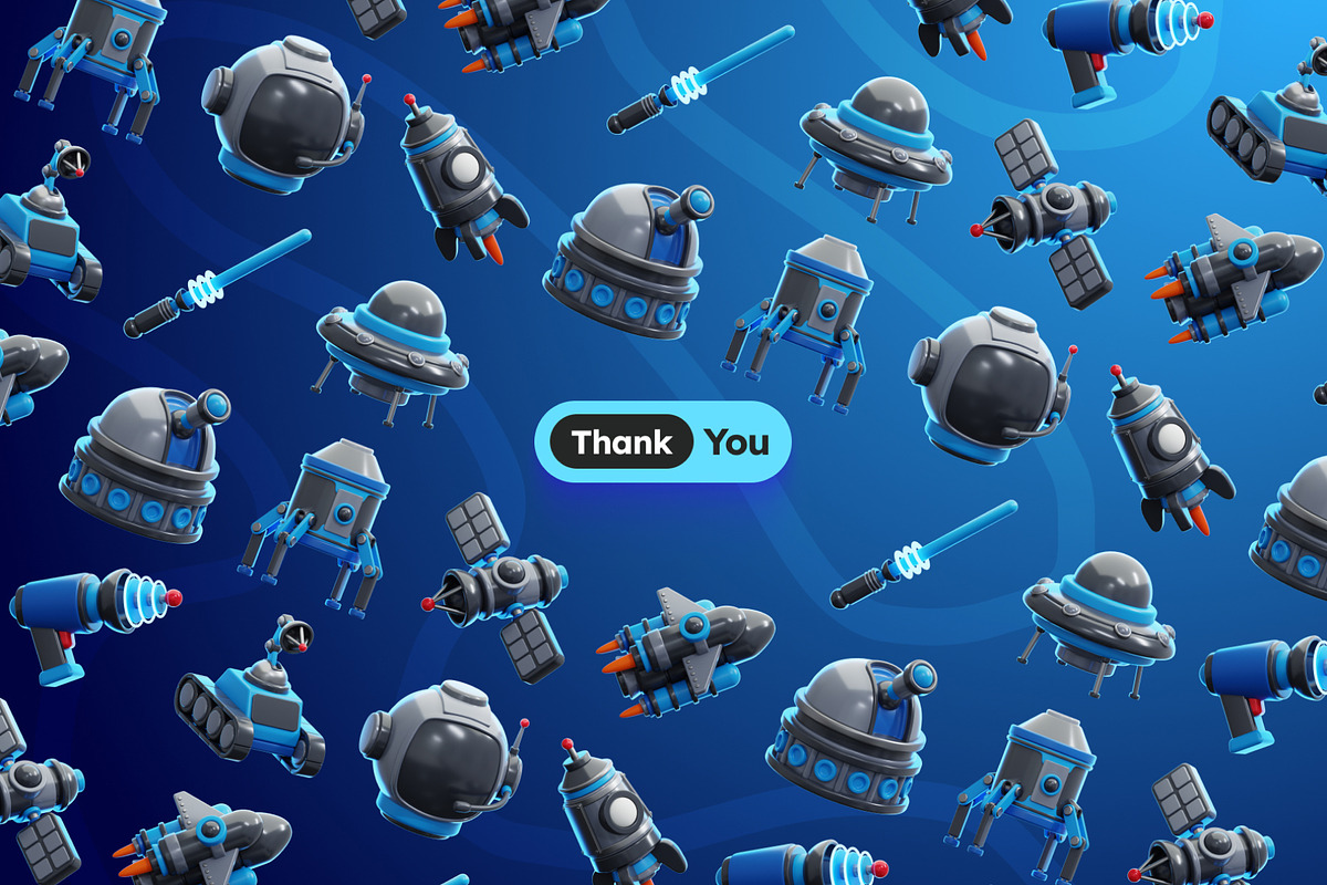 Space Stuff 3D Icons, an Object 3D Model by Rakata Studio (Photo 6 of 7)