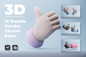 10 Bundle 3D Render Thumb Pose