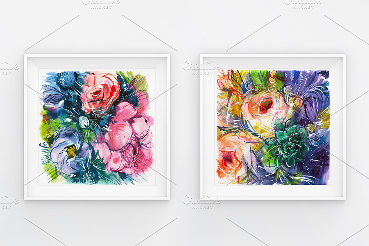 3 bouquets closeup, a Decorative Illustration by coconut_forest (Photo 5 of 5)