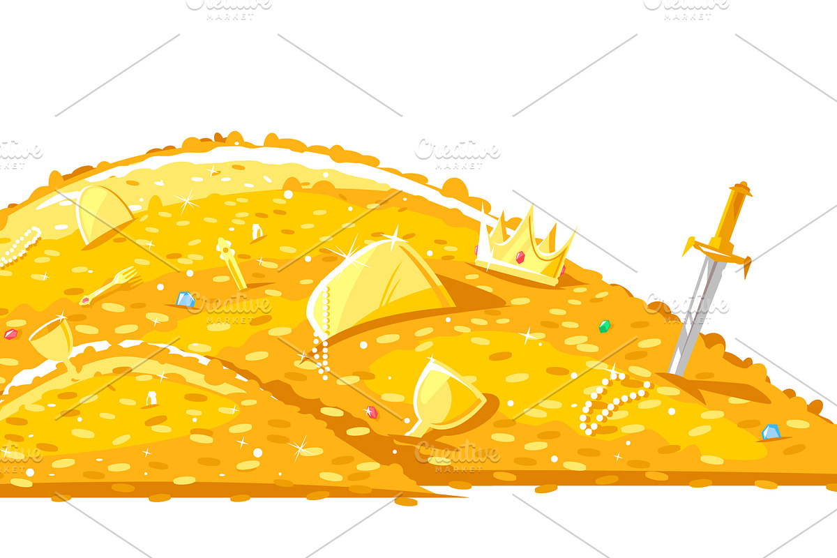 Pile of golden treasure, a Finance Illustration by Oceloti (Photo 1 of 2)