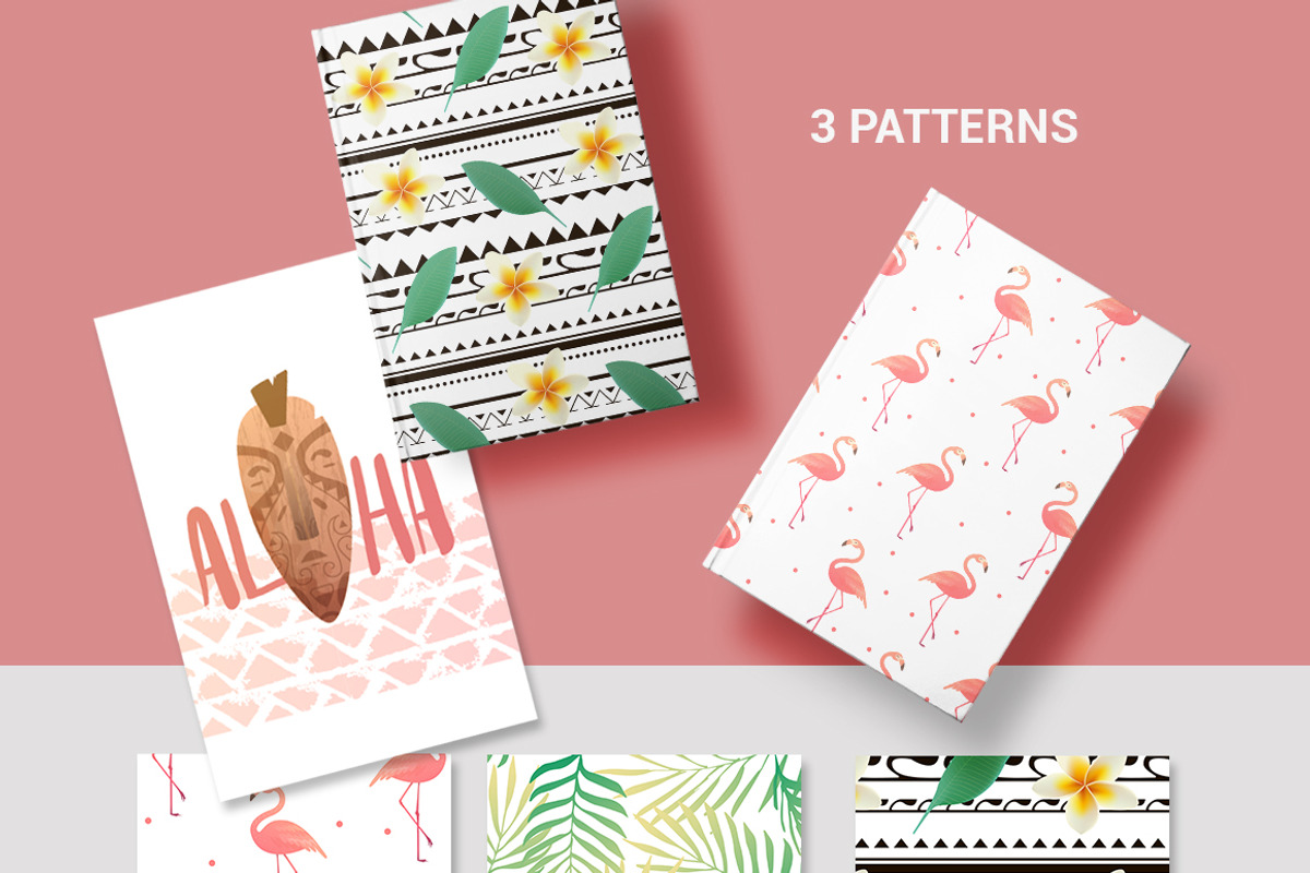 Tropical set of flamingo. Vector, an Illustration by Fay_Francevna (Photo 6 of 6)