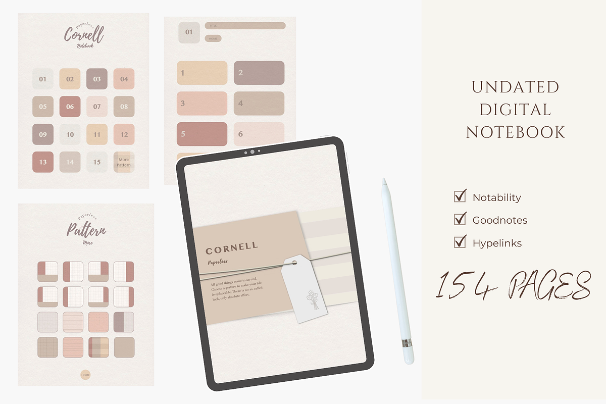 Undated Digital Notebook, a Design Template by Astro Magic Digital (Photo 1 of 6)