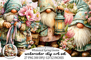 Whimsical Spring Gnome Clipart Bundl, an Illustration by SVGArt (Thumbnail 1 of 7)