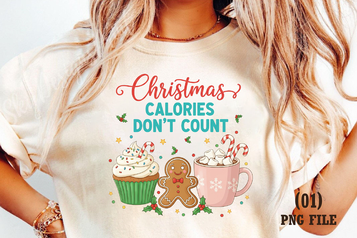 Calories Don't Count, Xmas PNG, an Illustration by DreamArtGraphic (Photo 1 of 5)