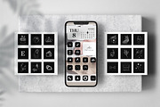163 Black Aesthetic iOS 14 App Icons, an Icon by velychko.ua (Thumbnail 2 of 6)