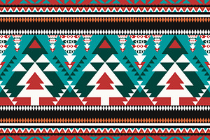 Christmas Vibe Aztec Western Pattern