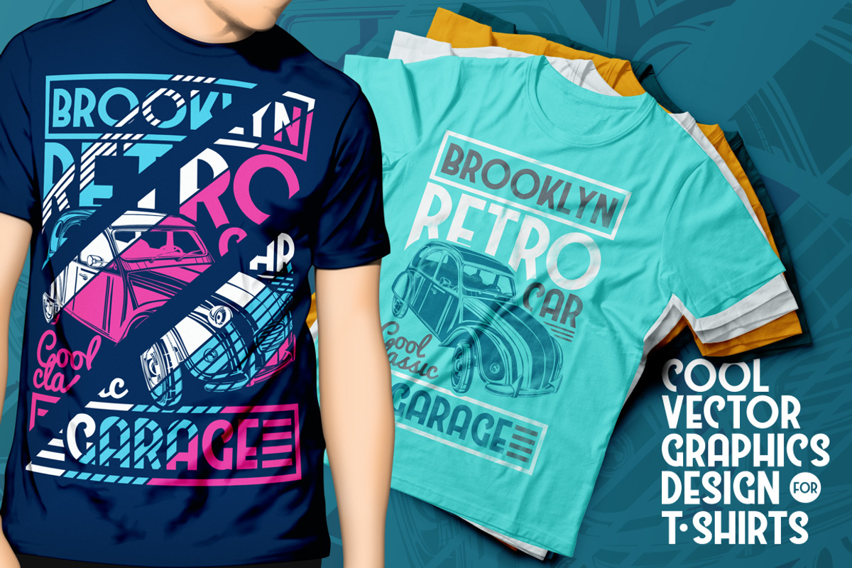Vintage Car prints tshirt, a Sport Illustration by ArtemKovalenco (Photo 2 of 4)
