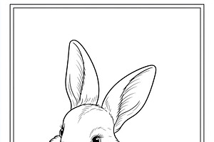 Adorable bunny sitting among spring flowers and an Easter egg, line art colorin, an Illustration by Studio ANNA
