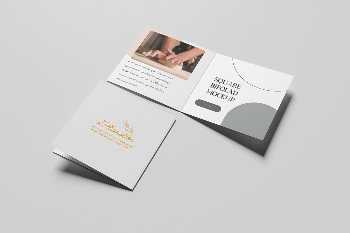 SQUARE BIFOLD MOCKUP, a Print Template by Akaimockup (Photo 5 of 8)