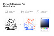 Cute Cat Doodle Icon Pack, an Outline Icon by Prosymbols (Thumbnail 3 of 6)