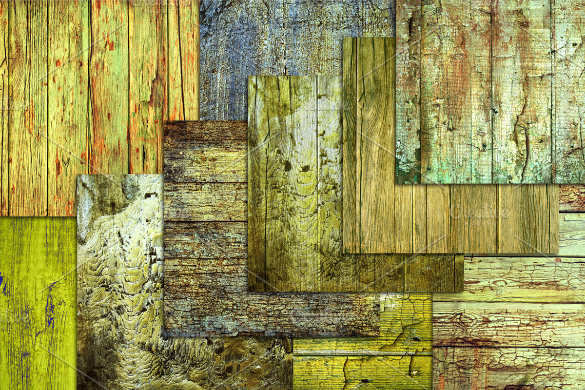 Old Green Wood Texture Background preview 4